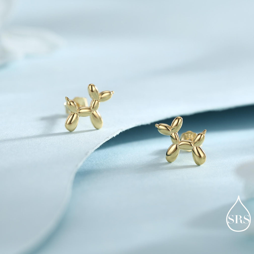 Balloon Dog Stud Earrings in Sterling Silver