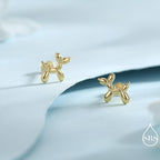 Balloon Dog Stud Earrings in Sterling Silver