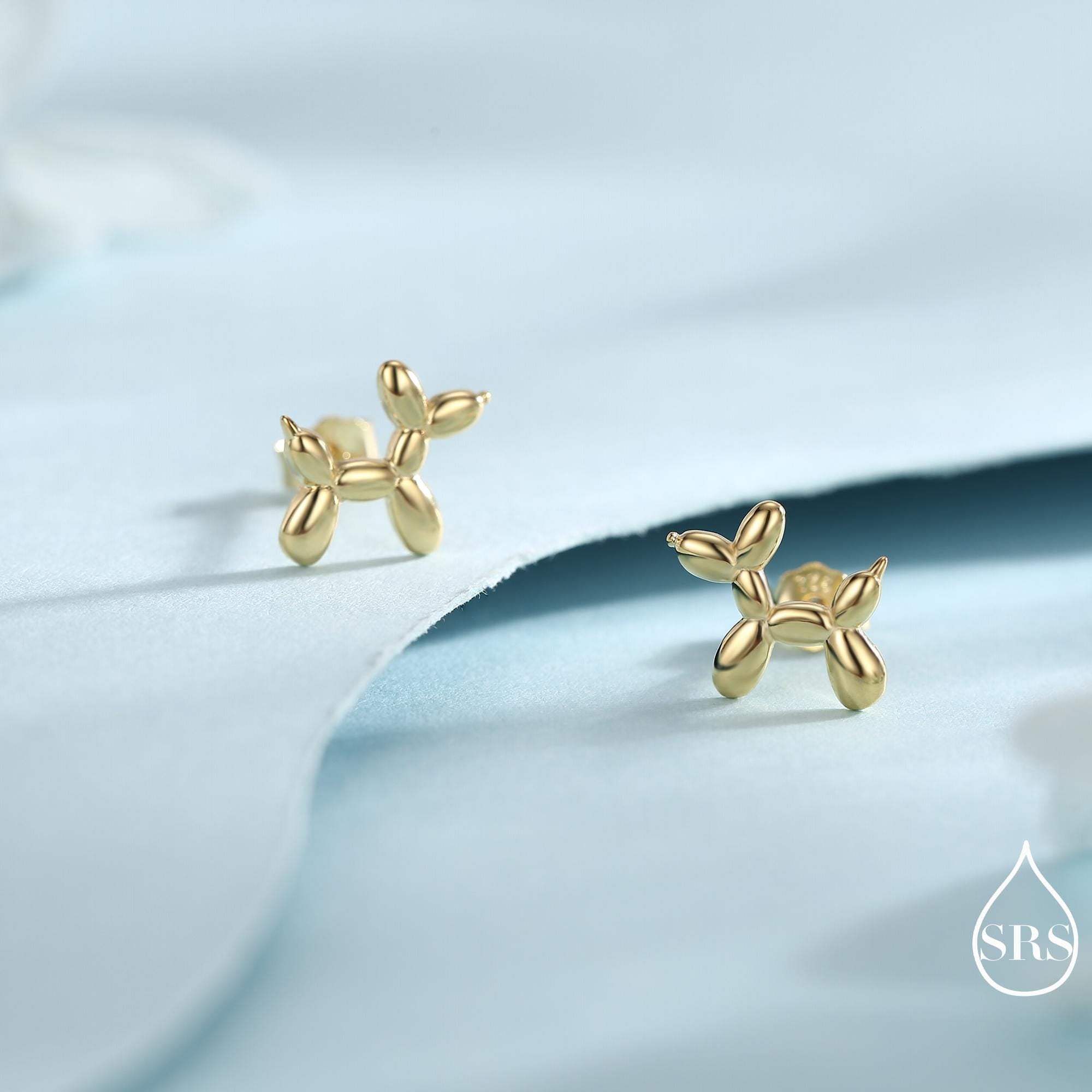 Balloon Dog Stud Earrings in Sterling Silver