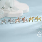 Balloon Dog Stud Earrings in Sterling Silver