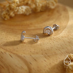 Sterling Silver Ammonite Shell Stud Earrings