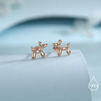 Balloon Dog Stud Earrings in Sterling Silver