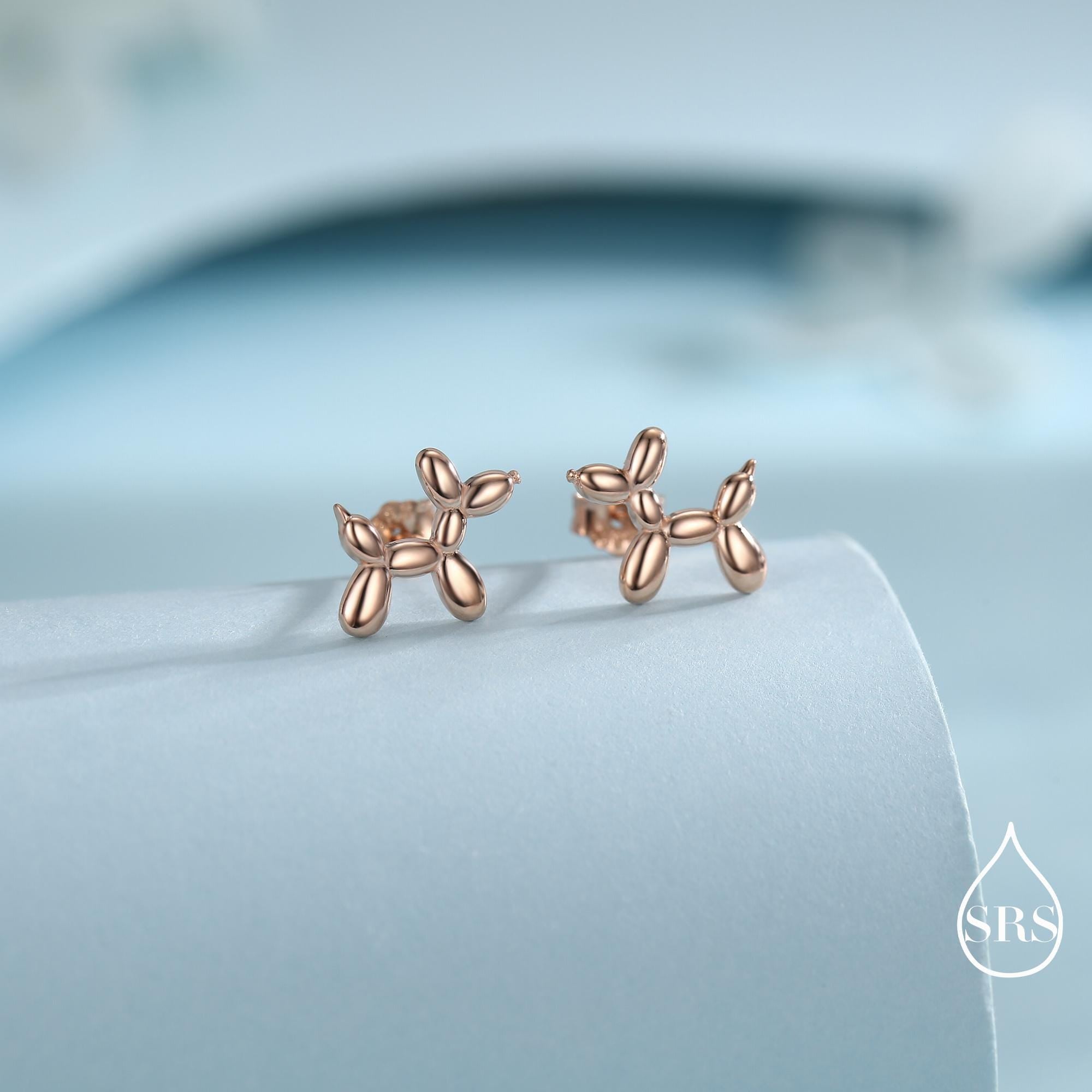 Balloon Dog Stud Earrings in Sterling Silver
