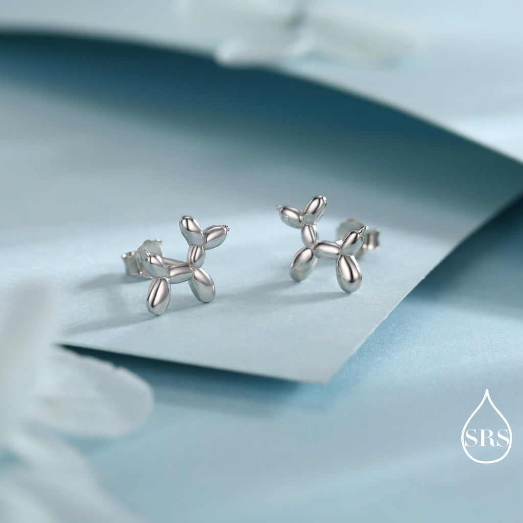 Balloon Dog Stud Earrings in Sterling Silver