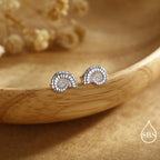 Sterling Silver Ammonite Shell Stud Earrings