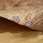 Sterling Silver Ammonite Shell Stud Earrings