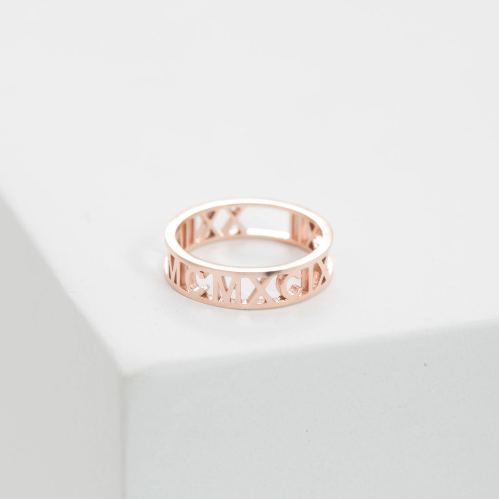 Custom Roman Numerals Ring