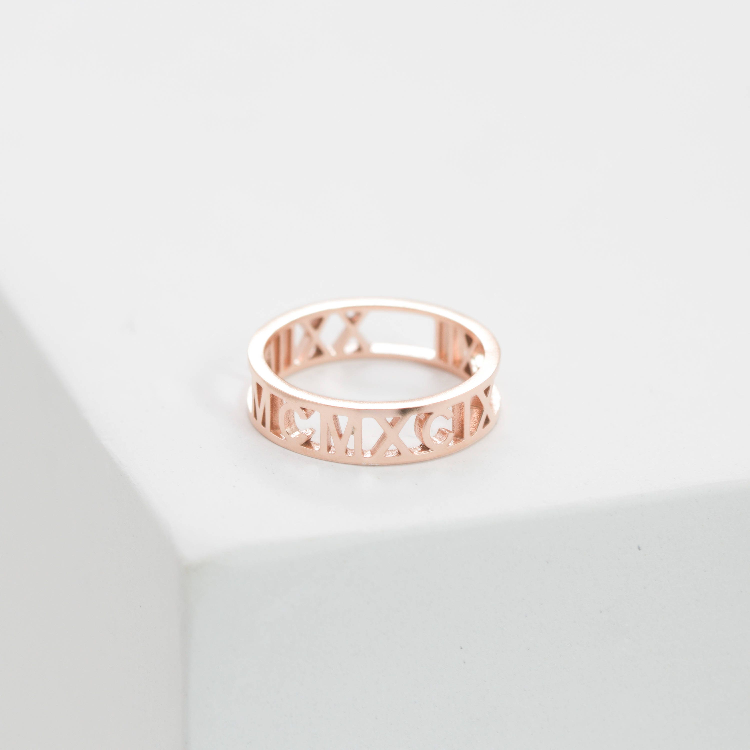 Custom Roman Numerals Ring