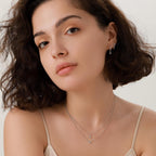Pair of Minimalist Two-Way Huggie Hoop Earrings in Sterling Silver with Sparkling CZ Crystals, Two Sizes Available, Simple Hoop Earrings