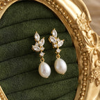 Pearl Diamond Drop Earrings