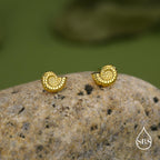 Sterling Silver Ammonite Shell Stud Earrings