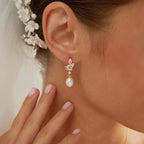 Pearl Diamond Drop Earrings