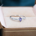 Vintage Inspired Amethyst Purple CZ Ring in Sterling Silver, Marquise Ring, Delicate Amethyst Ring, Size US 5