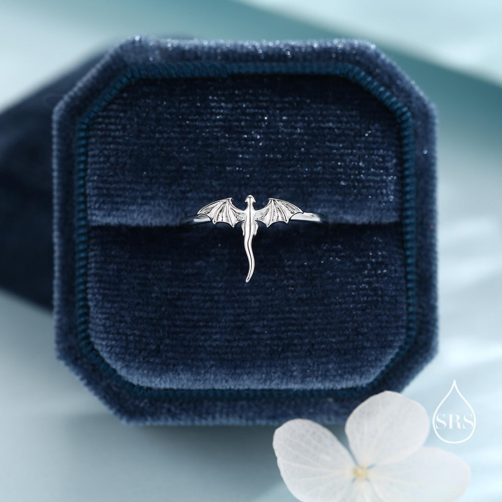 Sterling Silver Dragon Dainty Ring