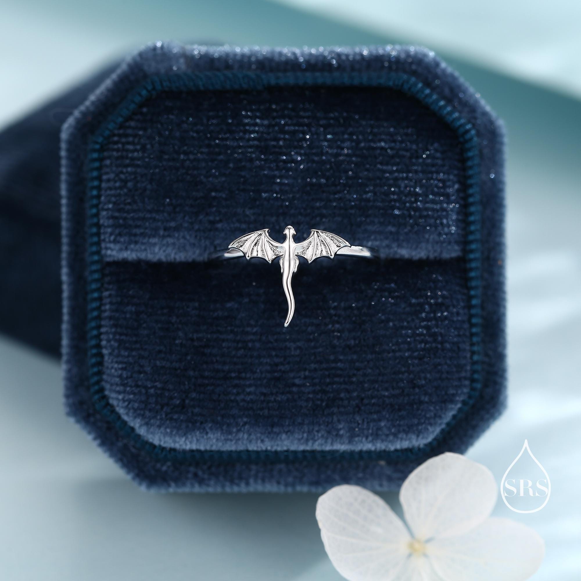 Sterling Silver Dragon Dainty Ring