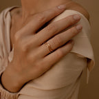 Curved Diamond Chevron Stacking Rings