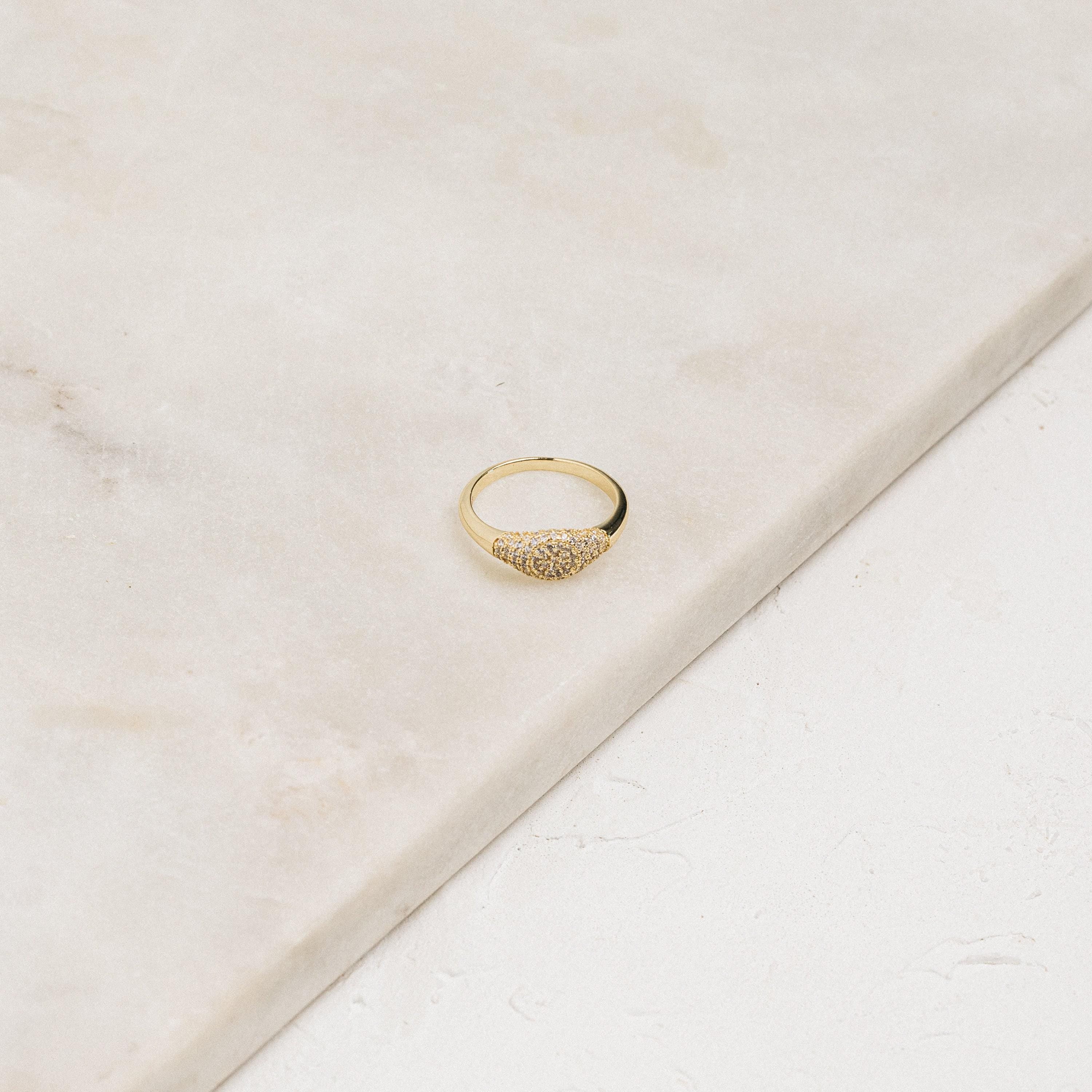 Pave Signet Ring by Caitlyn Minimalist • Diamond Signet Ring • Pinky Ring • A Must Have • Gift for Her • RR009