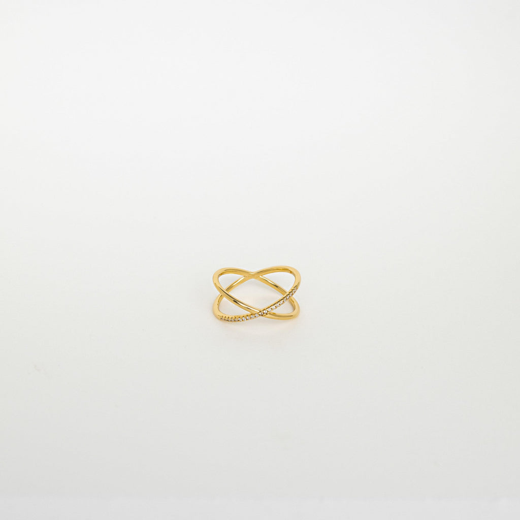 Pave Criss Cross Diamond Ring