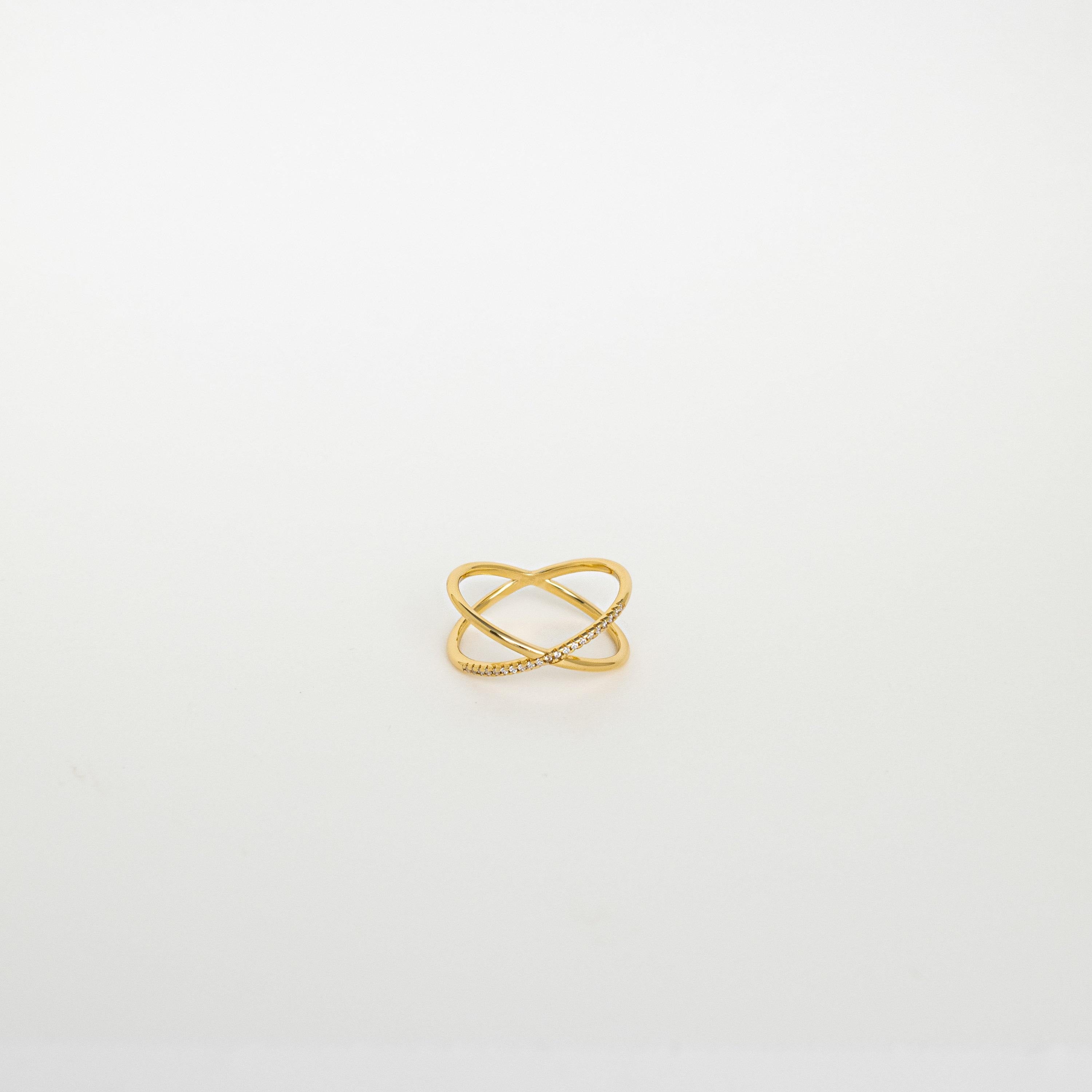 Pave Criss Cross Diamond Ring