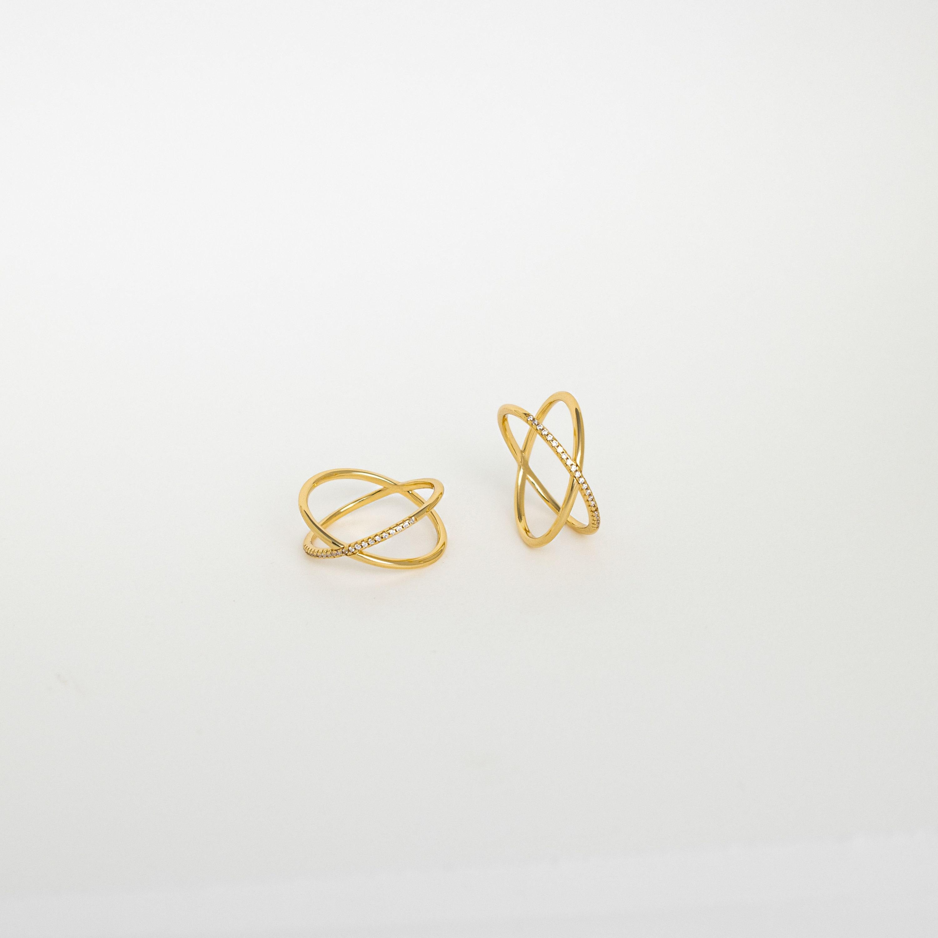 Pave Criss Cross Diamond Ring