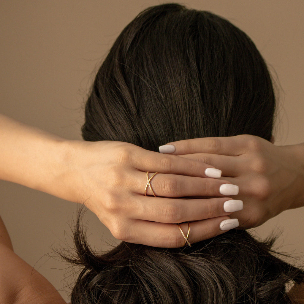 Pave Criss Cross Diamond Ring