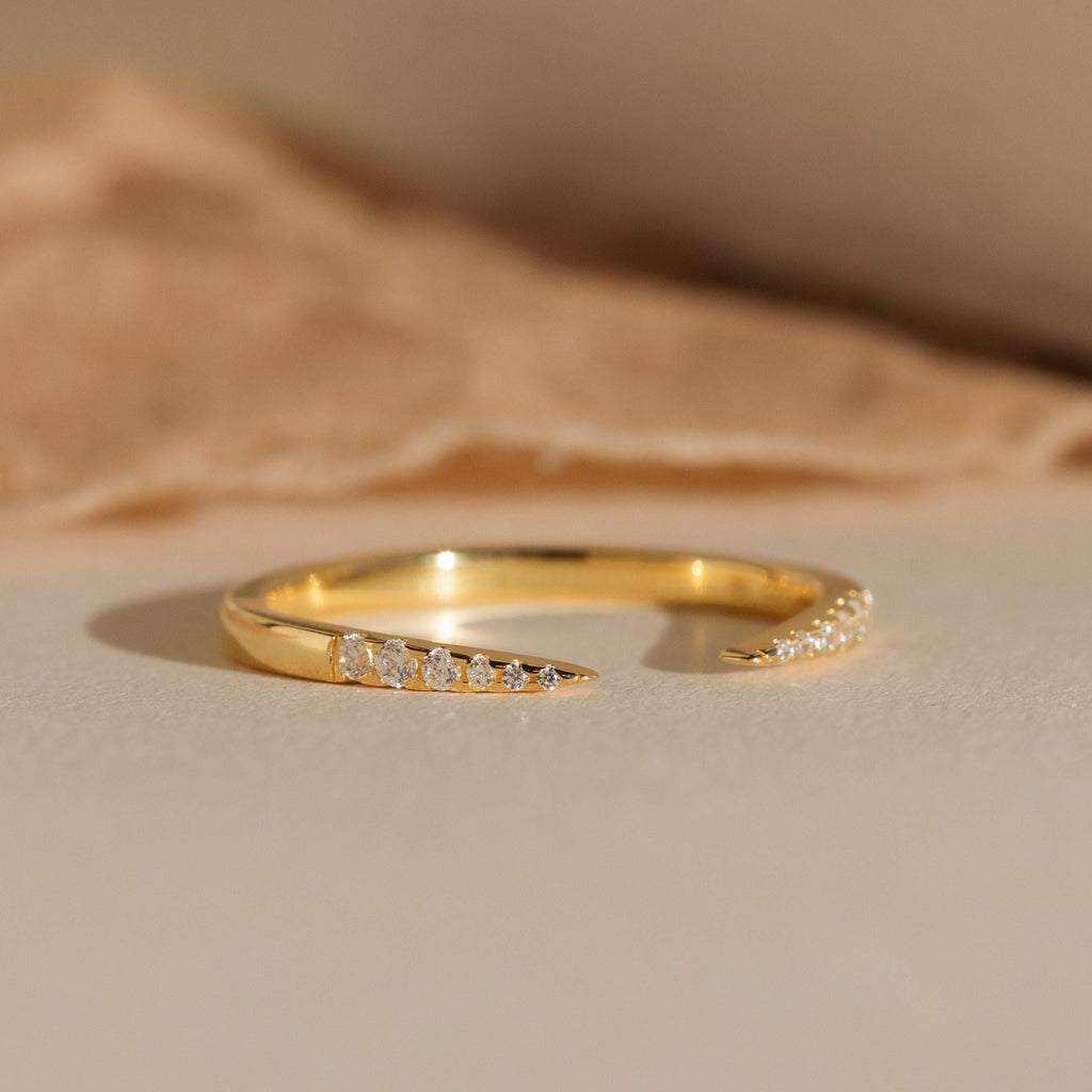 Pavé Minimalist Open Ring