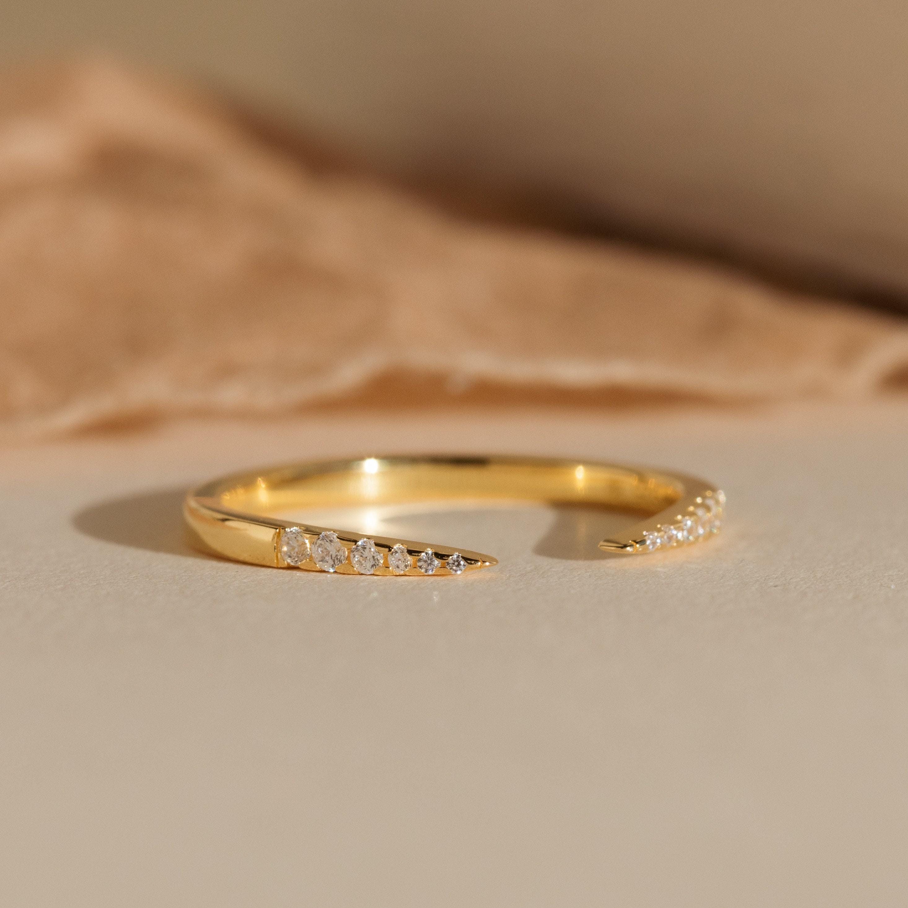 Pavé Minimalist Open Ring