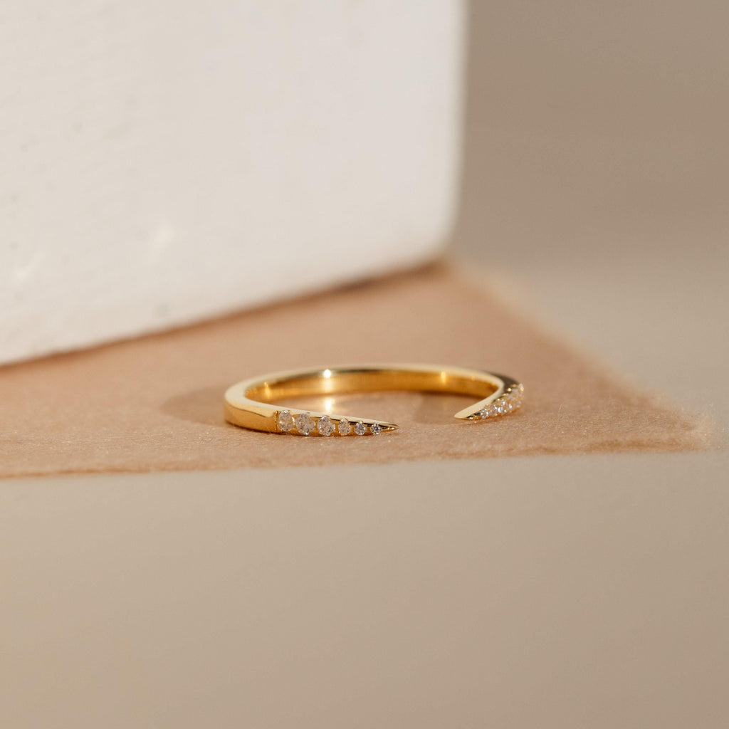 Pavé Minimalist Open Ring