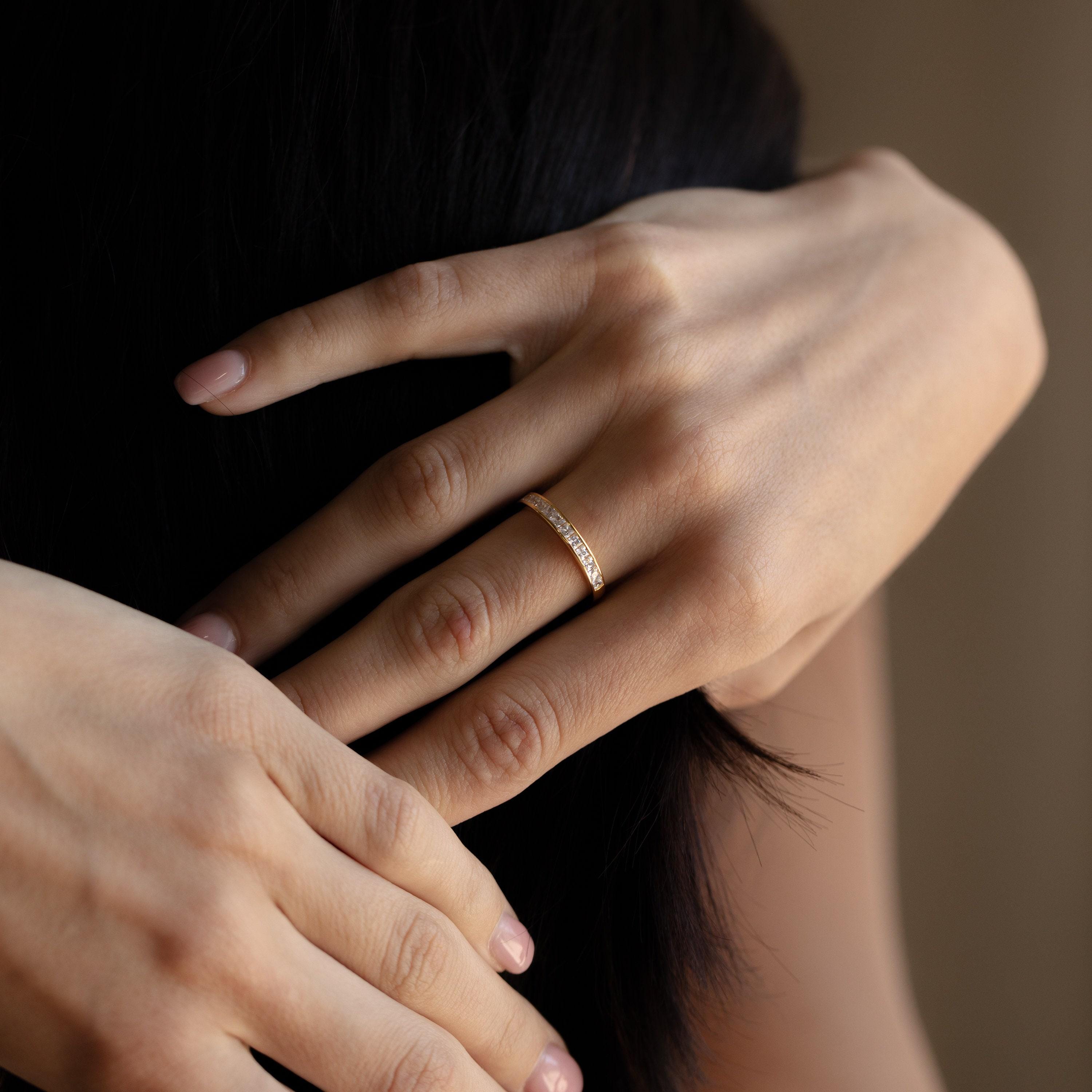 Minimalist Diamond Band Ring