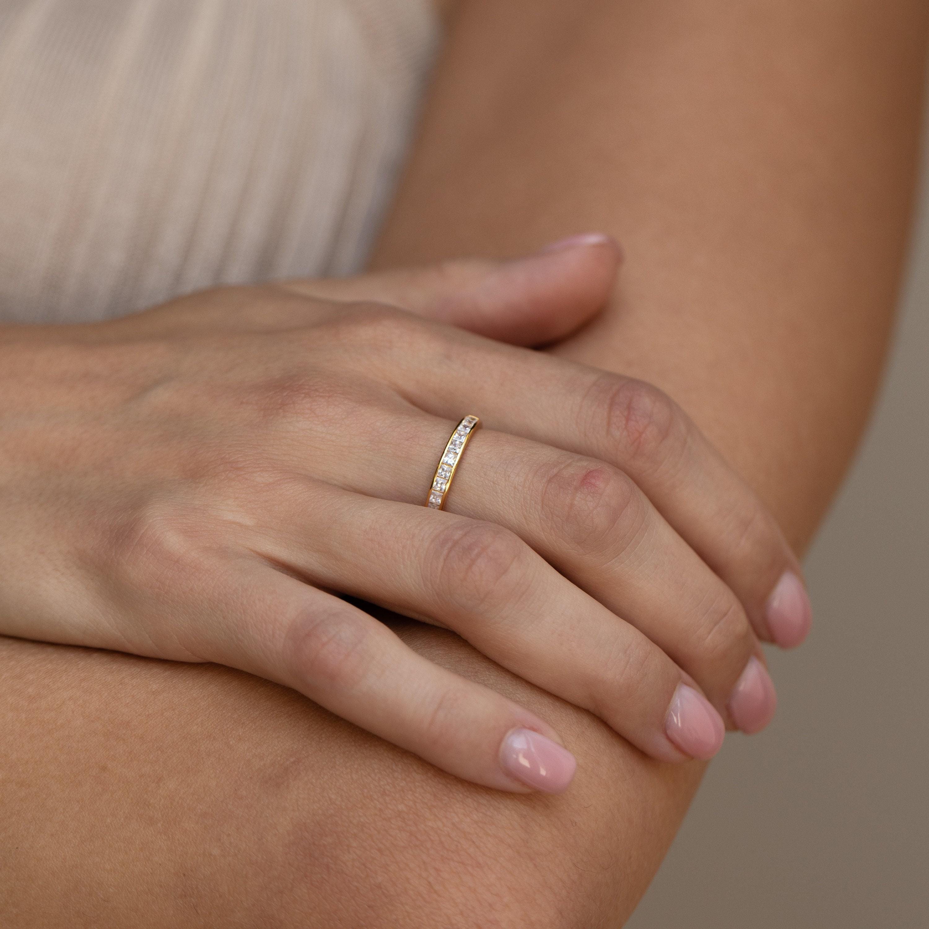 Minimalist Diamond Band Ring