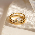 Peridot Double Ring Band