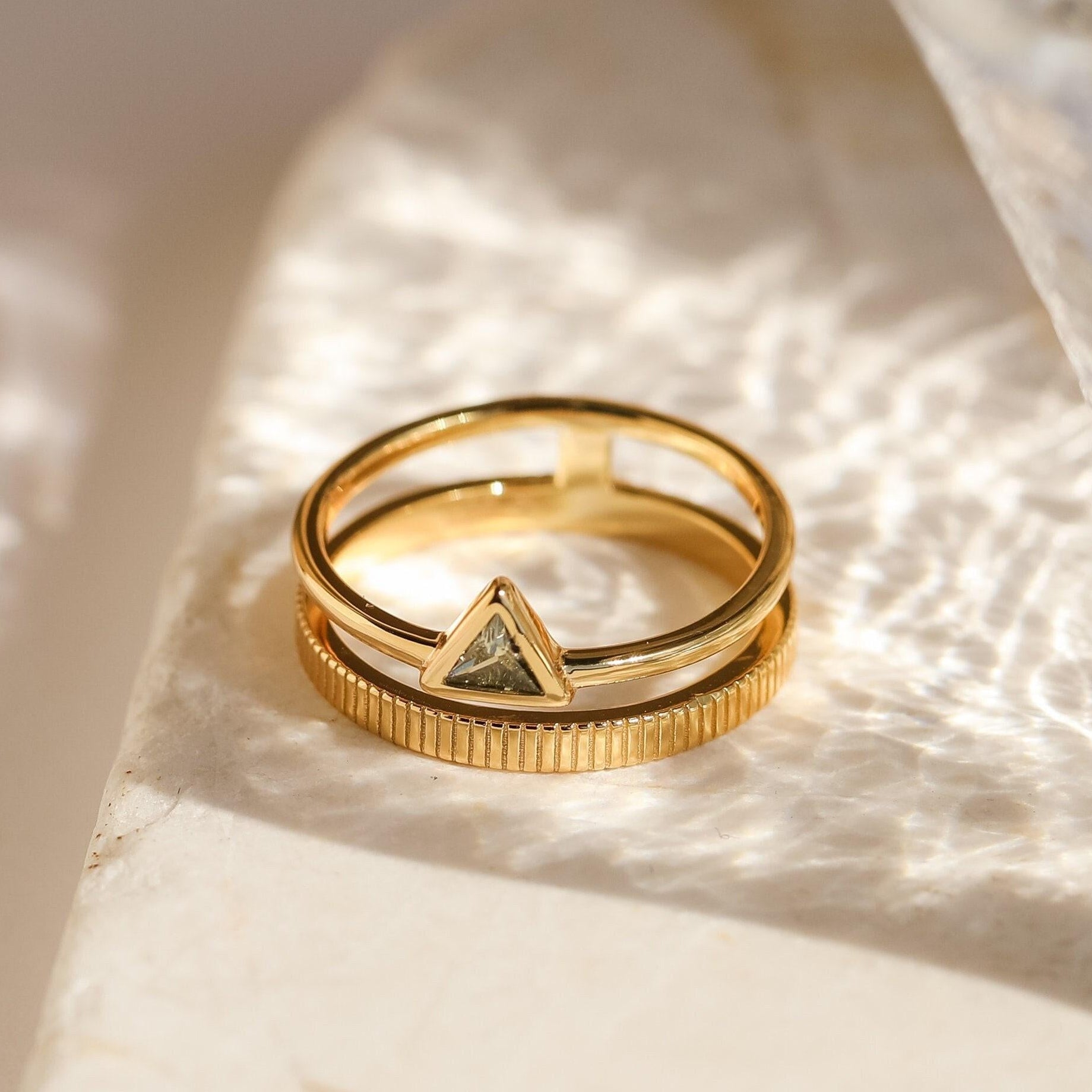 Peridot Double Ring Band