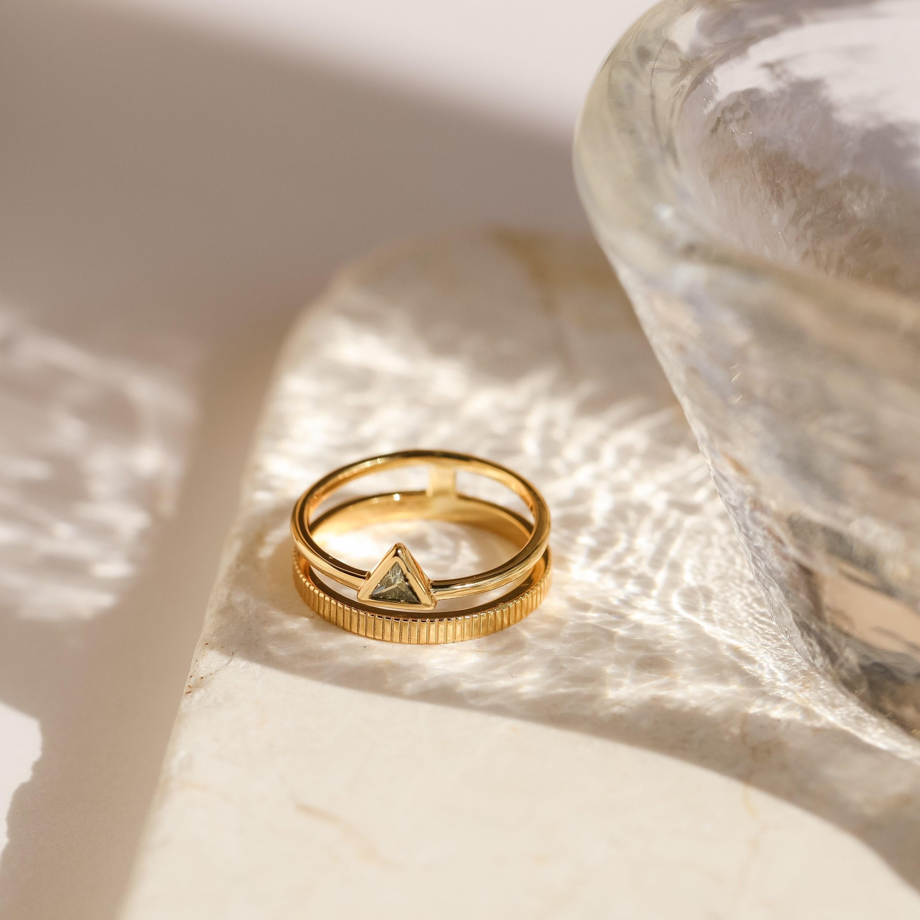 Peridot Double Ring Band