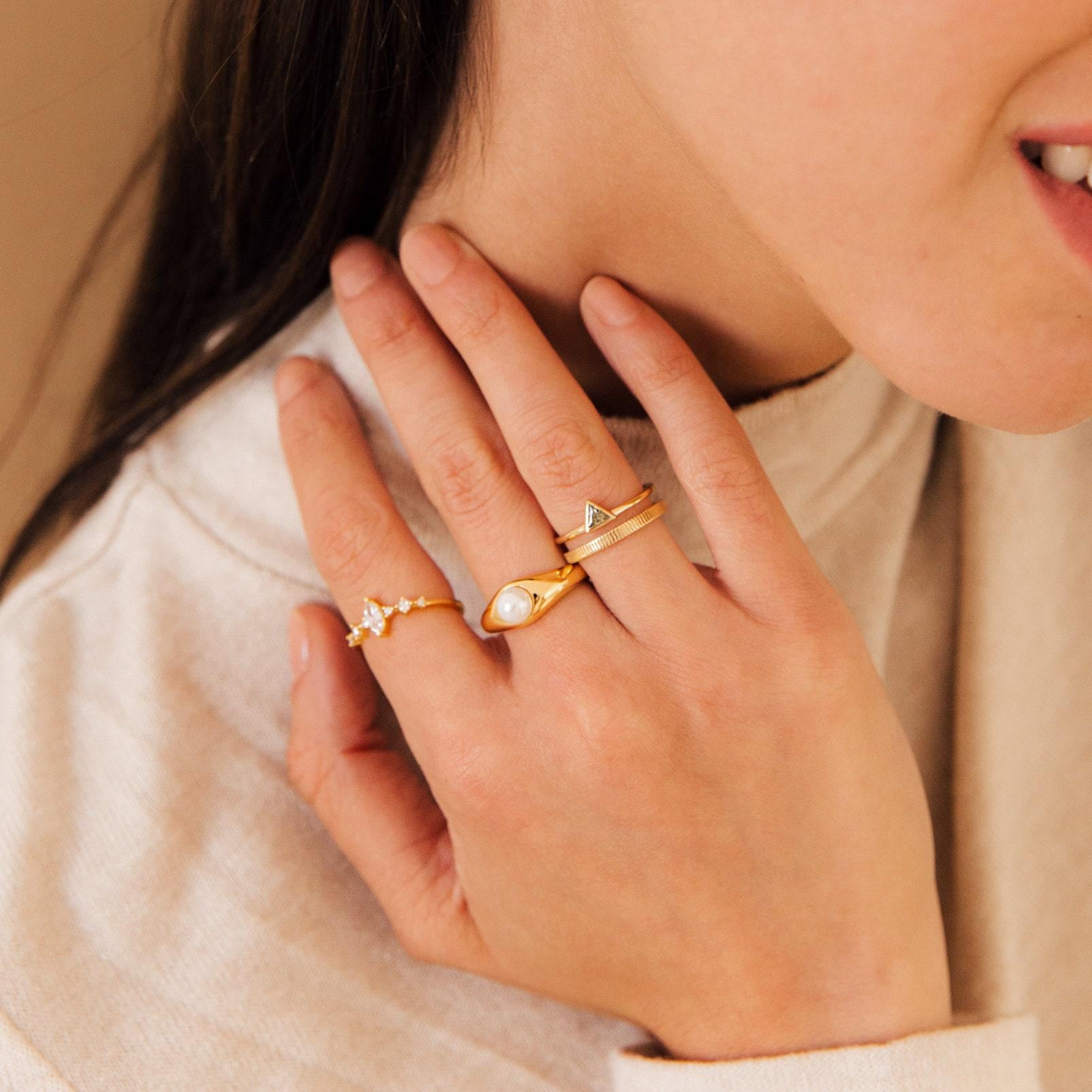 Peridot Double Ring Band