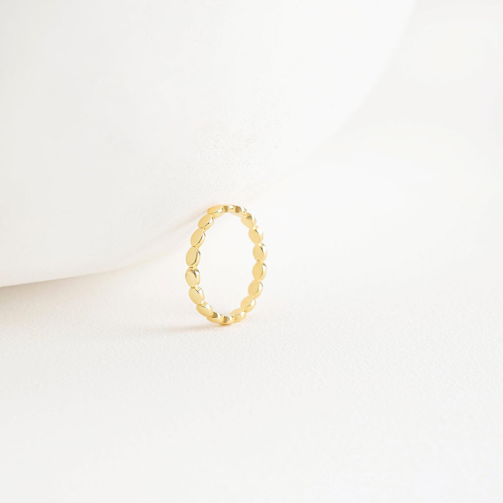 Beaded Gold Stacking Ring