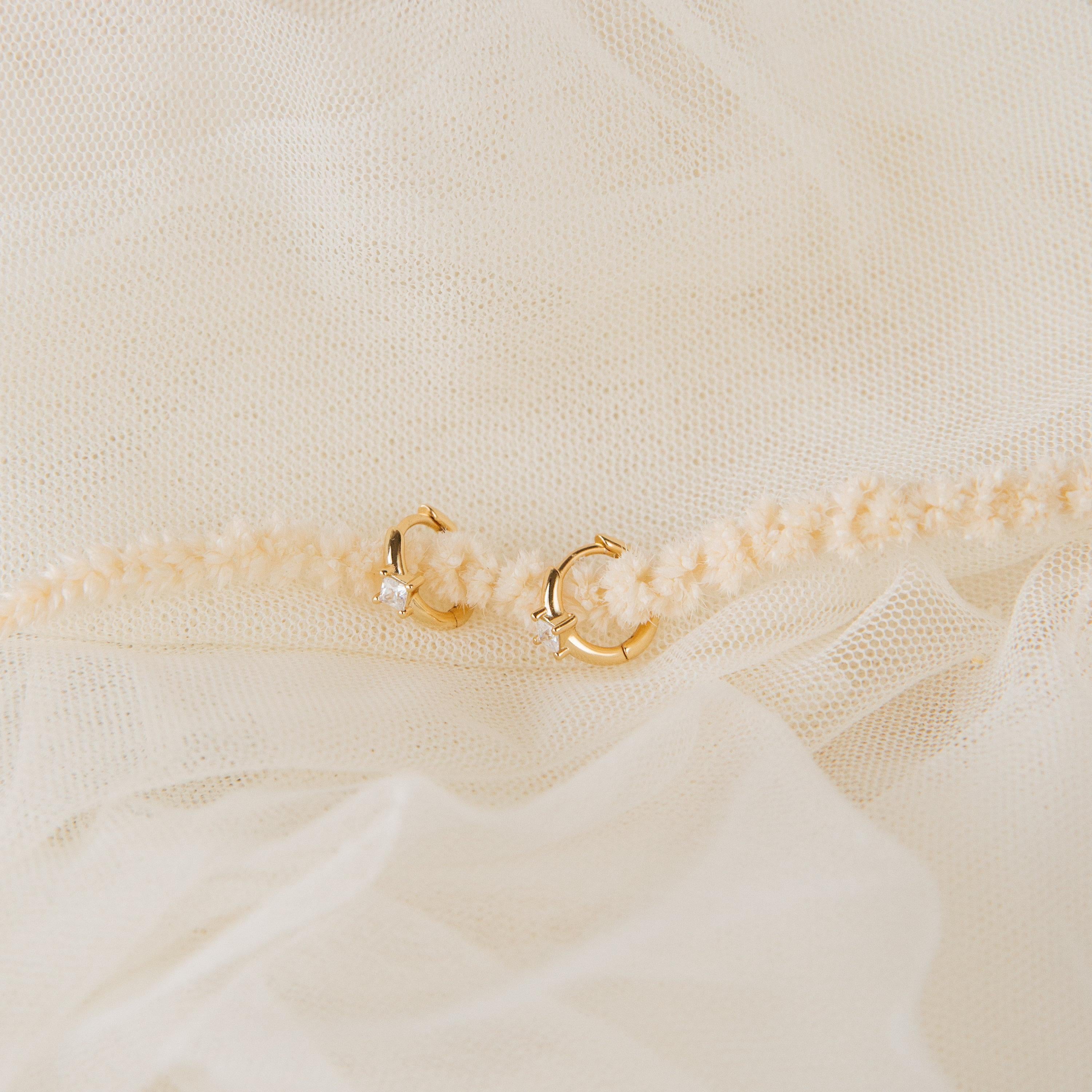 Diamond Huggie Hoop Earrings