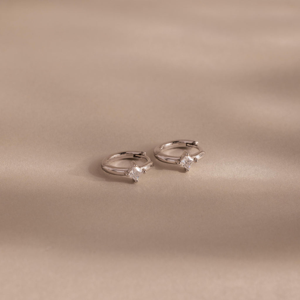 Diamond Huggie Hoop Earrings