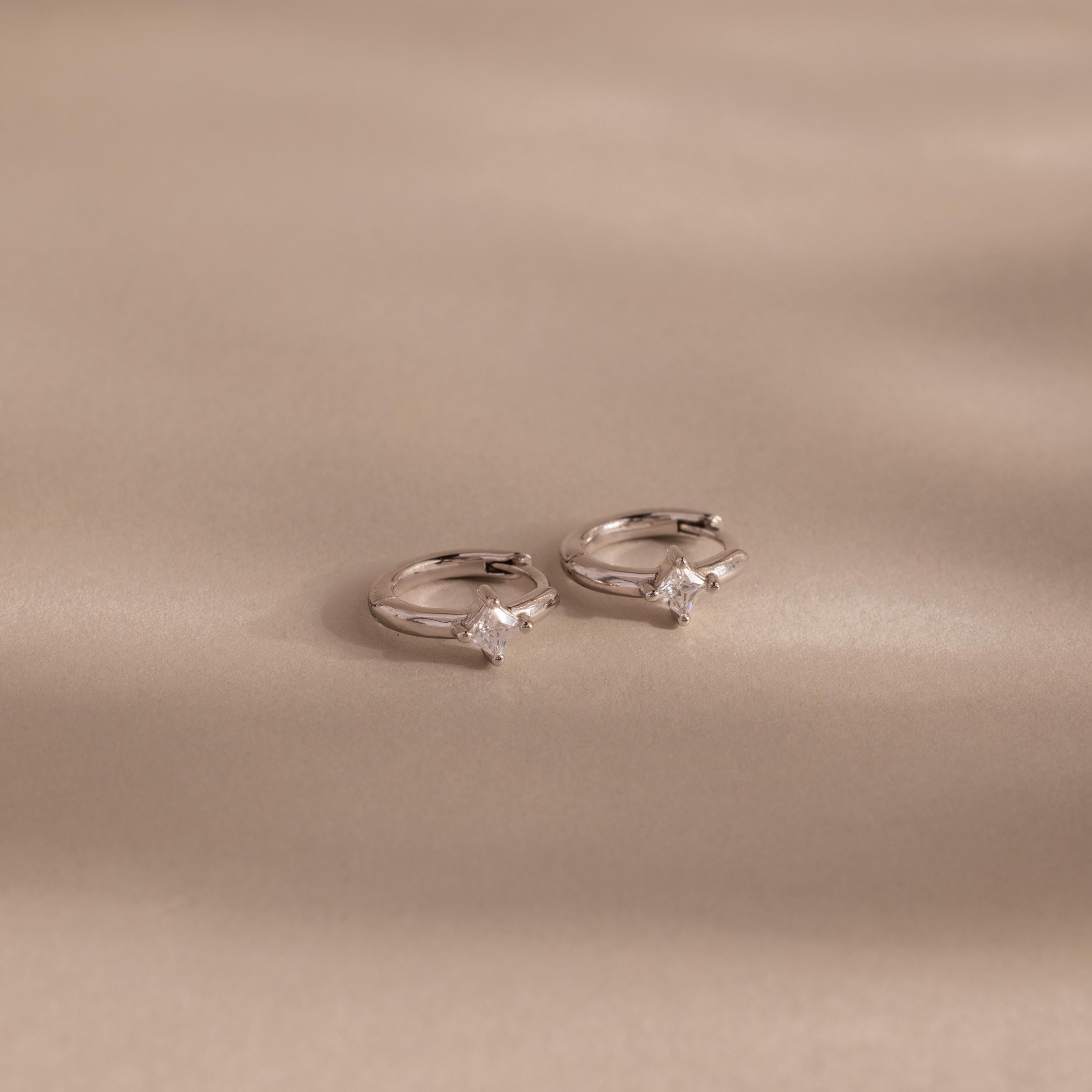 Diamond Huggie Hoop Earrings