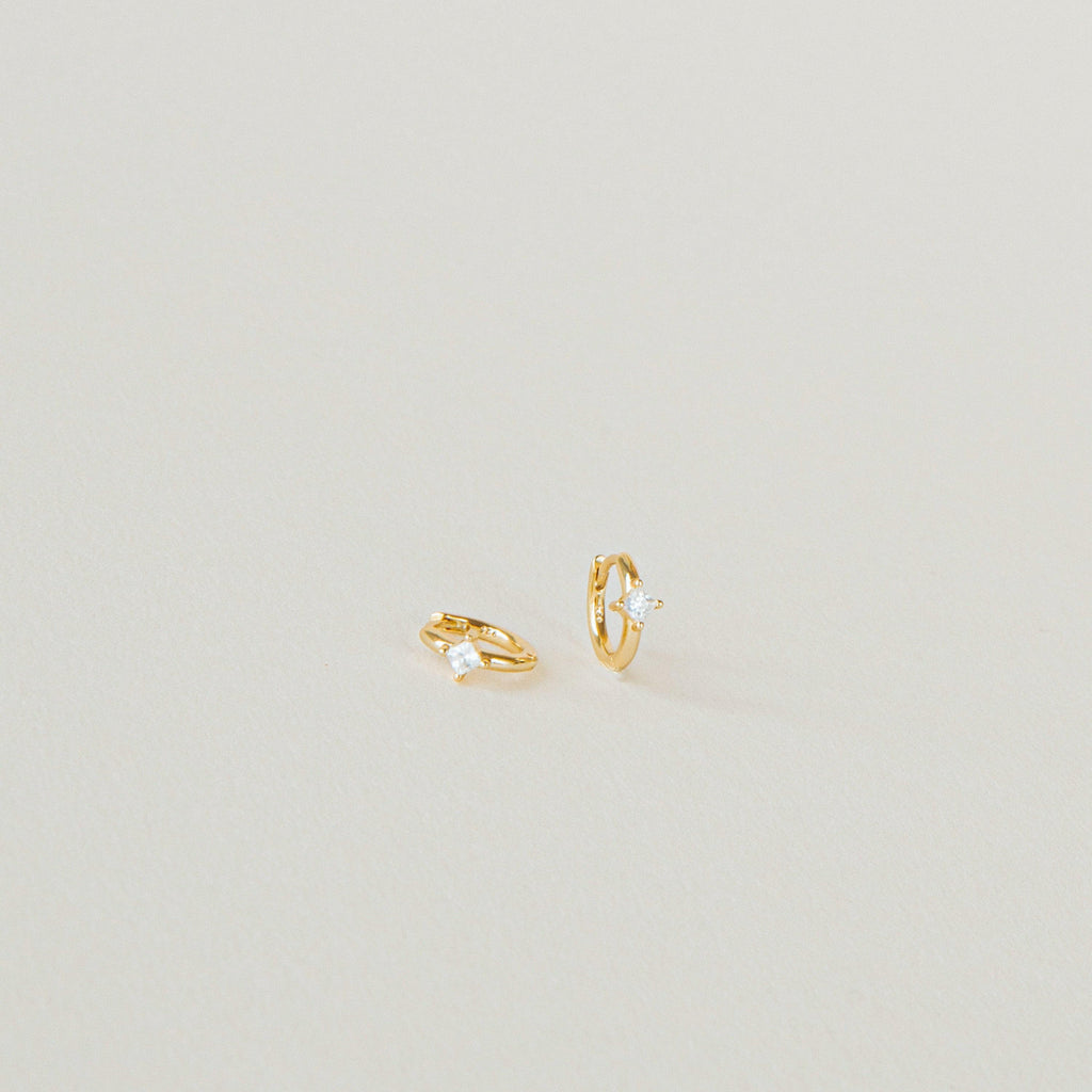 Diamond Huggie Hoop Earrings