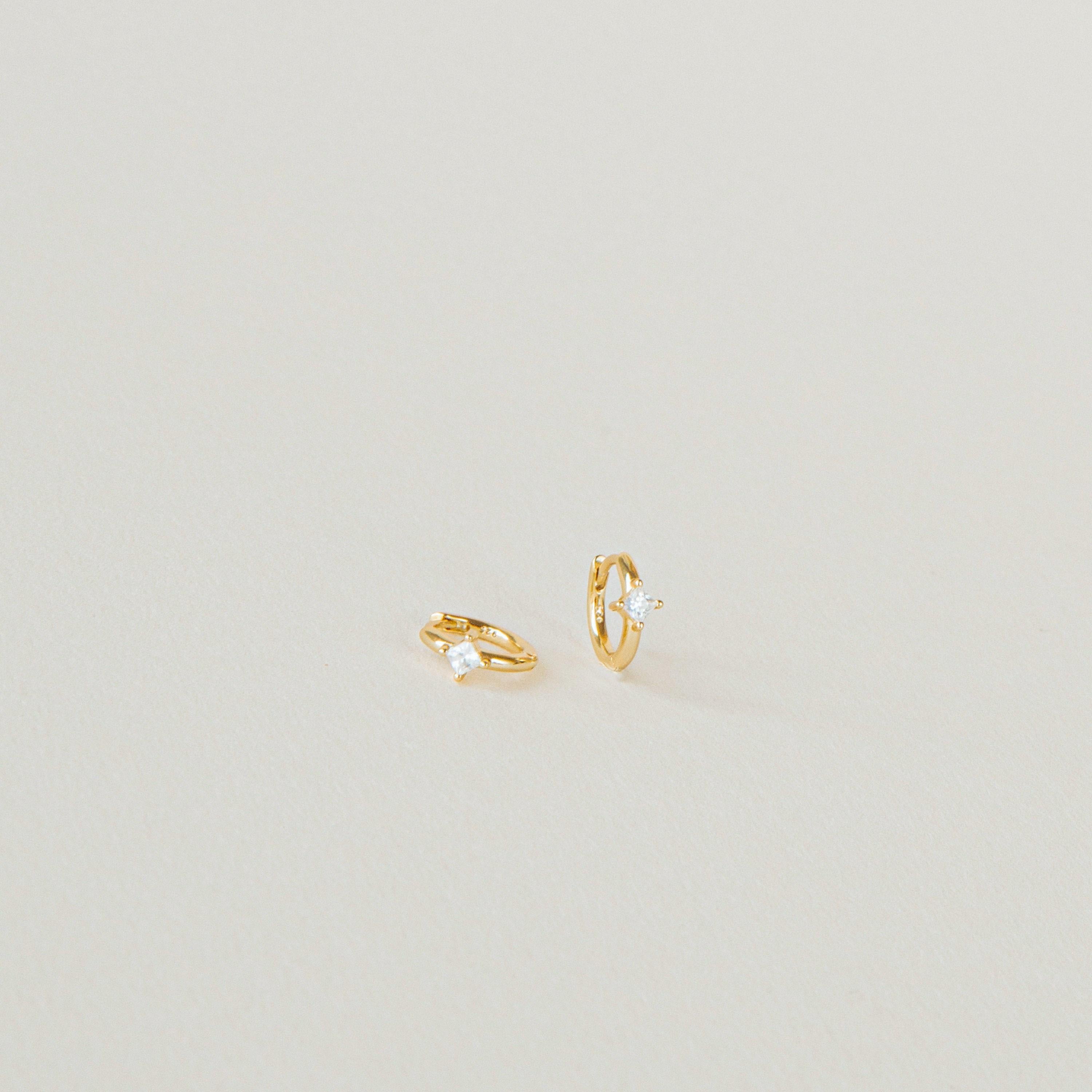 Diamond Huggie Hoop Earrings