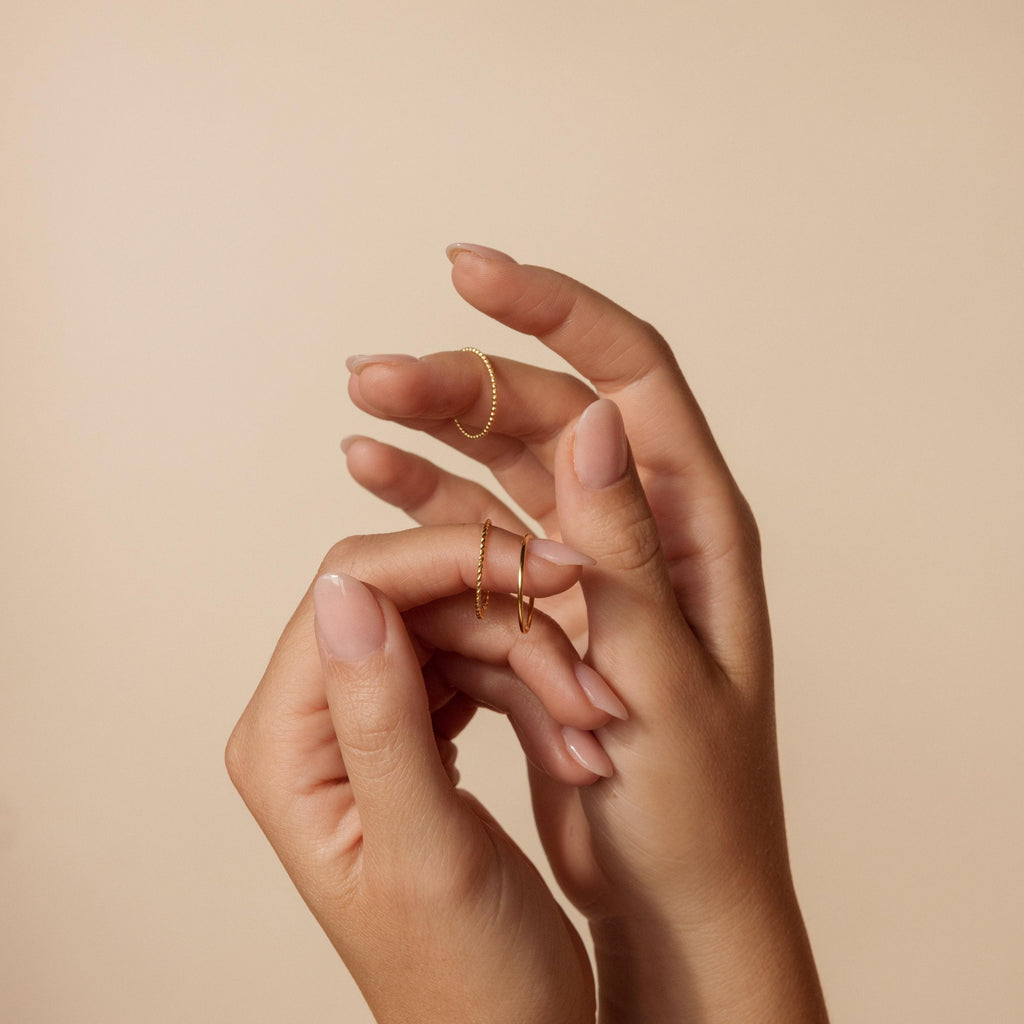 Stacking Ring Set • Ultra Thin Stacking Rings • Twist Ring, Dainty Beaded Ring, Midi Ring •  Minimalist Mixed Ring Set • RR051