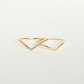 Curved Diamond Chevron Stacking Rings