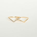 Curved Diamond Chevron Stacking Rings