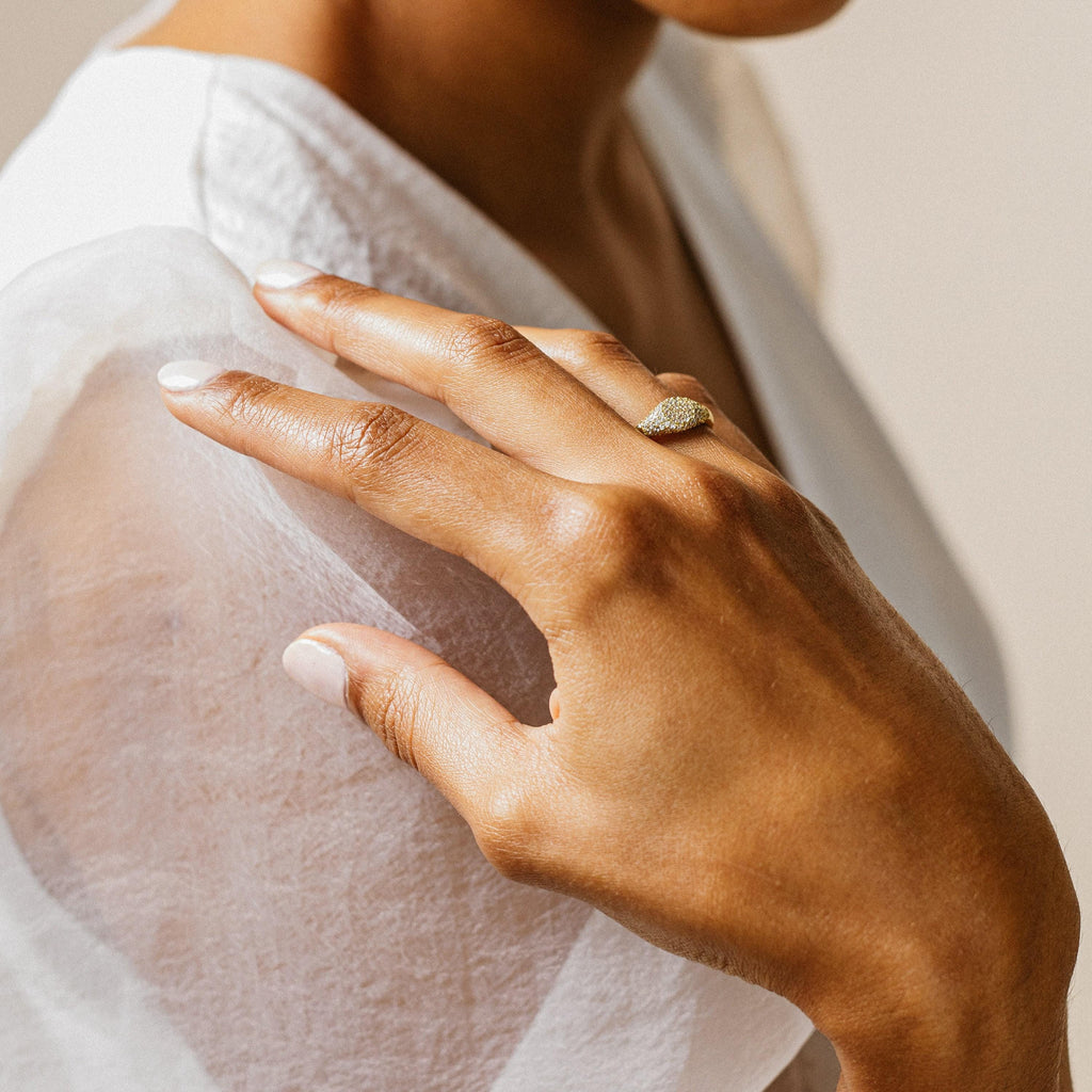 Pave Signet Ring by Caitlyn Minimalist • Diamond Signet Ring • Pinky Ring • A Must Have • Gift for Her • RR009