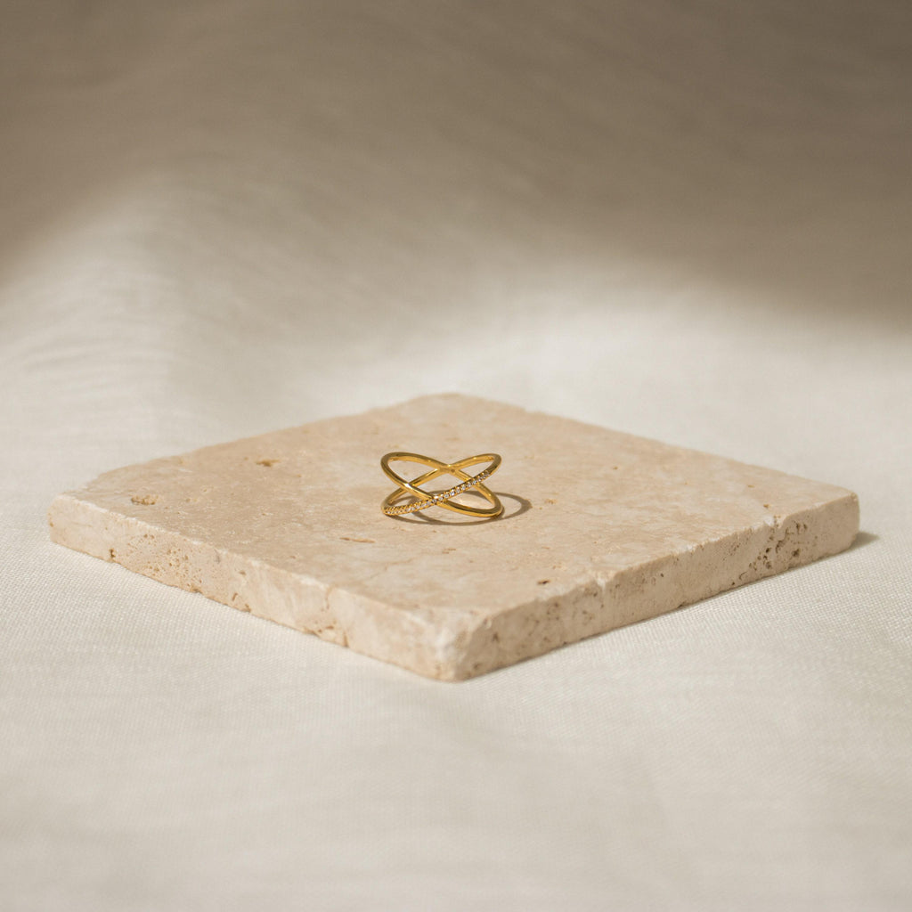 Pave Criss Cross Diamond Ring