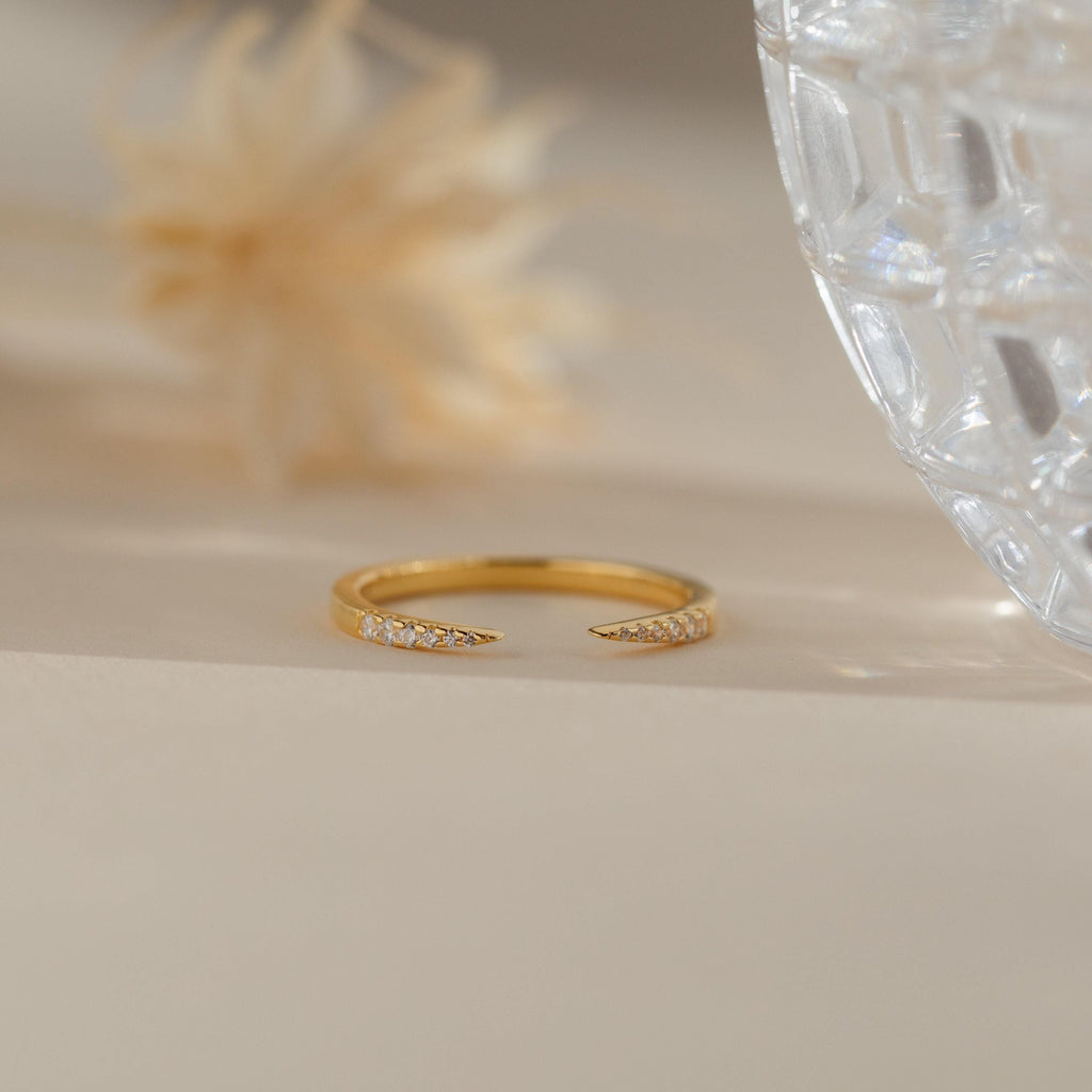 Pavé Minimalist Open Ring