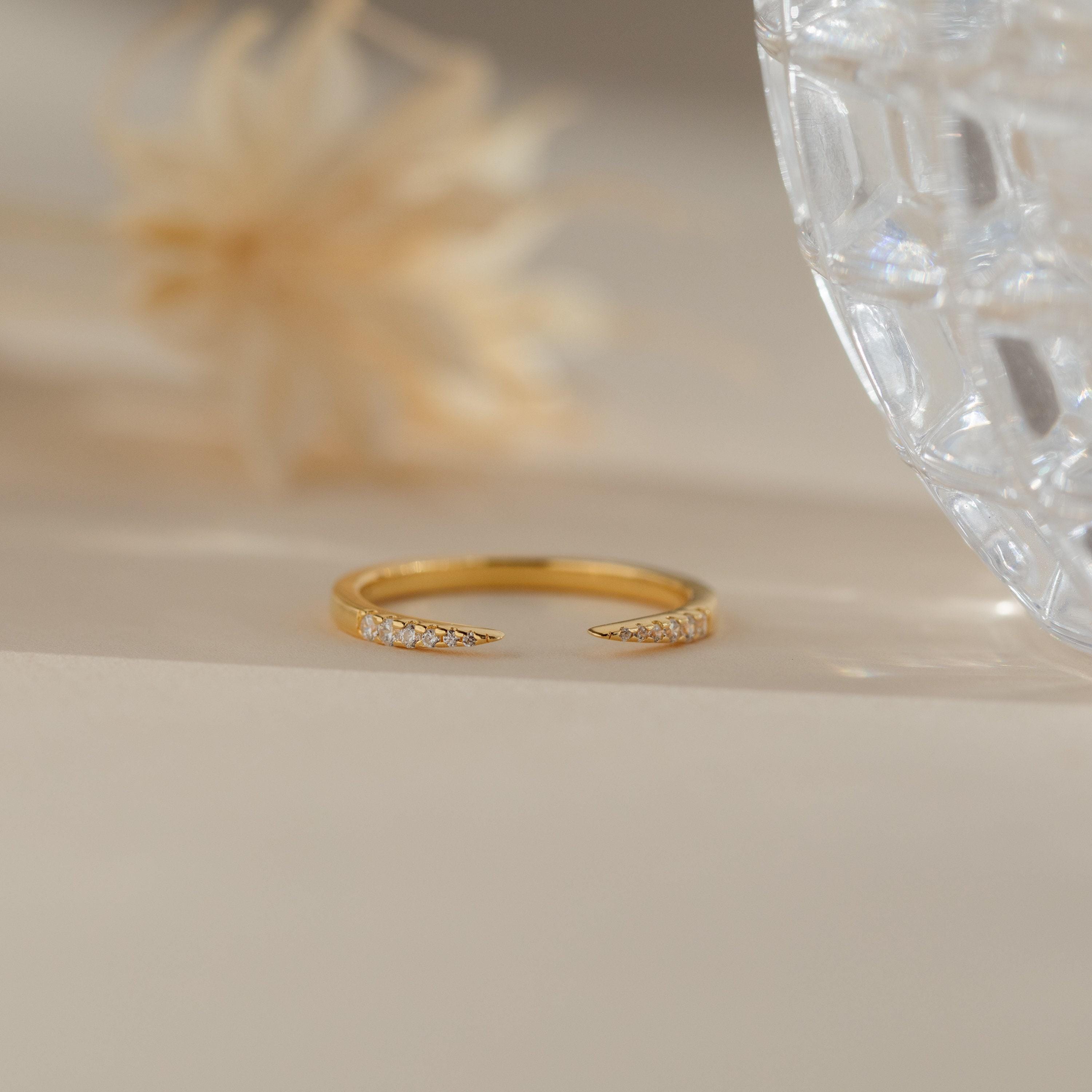 Pavé Minimalist Open Ring