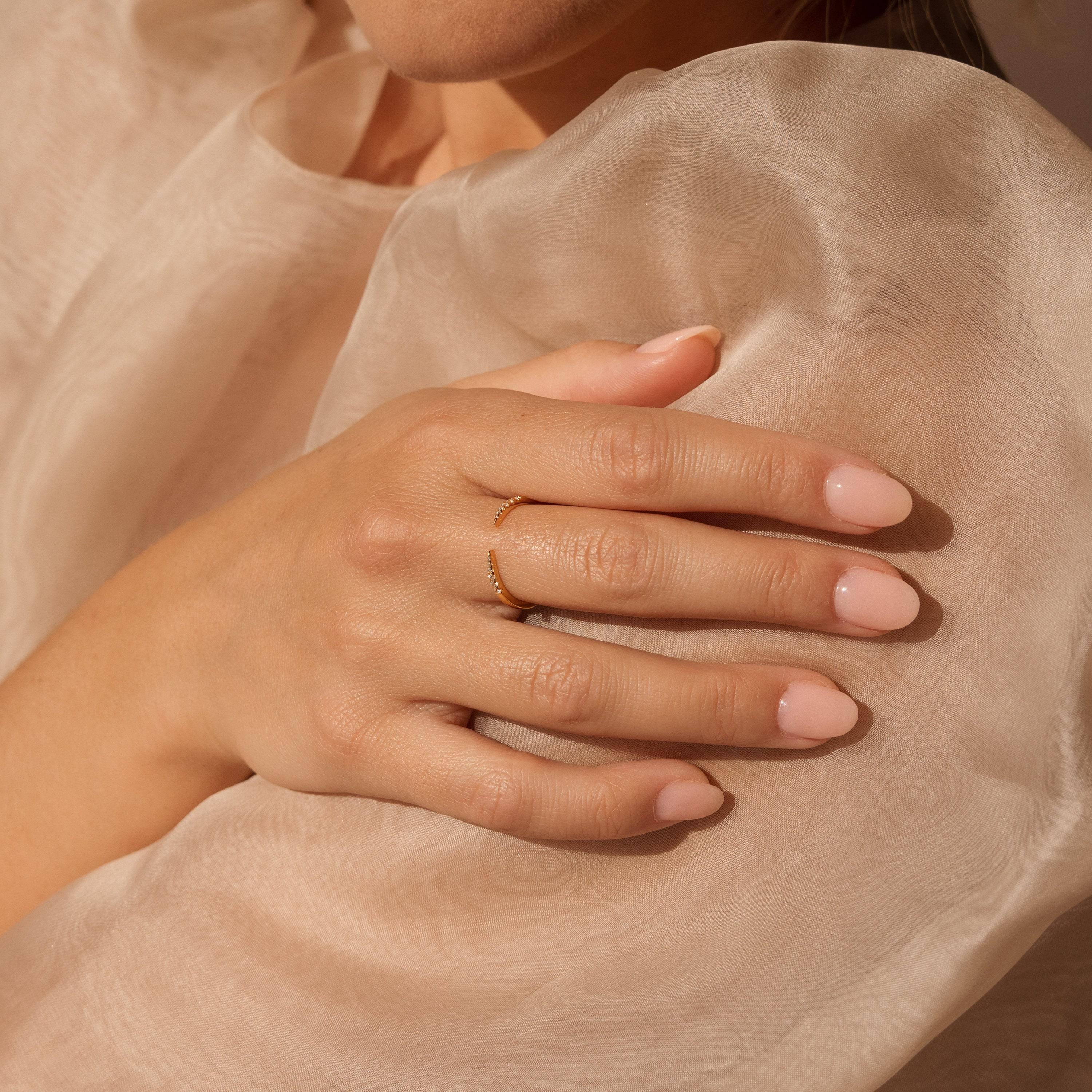 Pavé Minimalist Open Ring