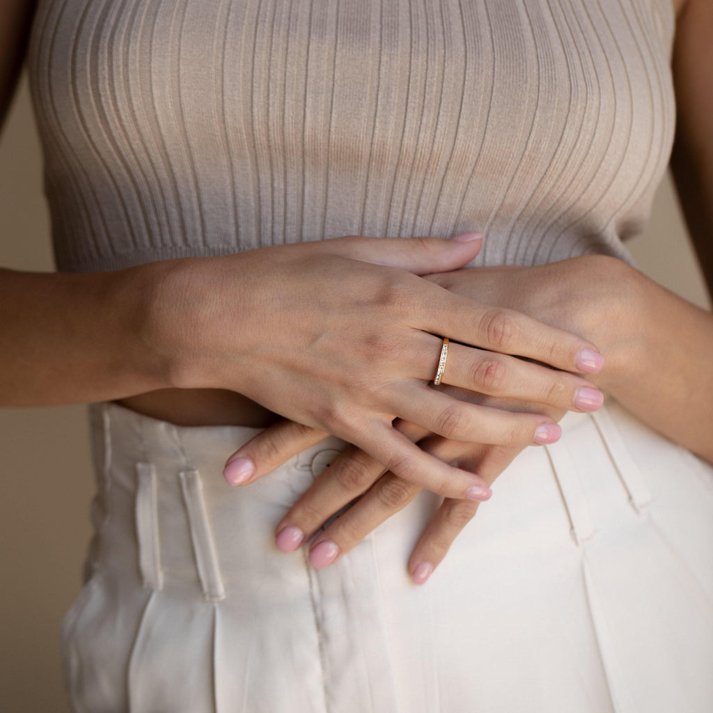 Minimalist Diamond Band Ring
