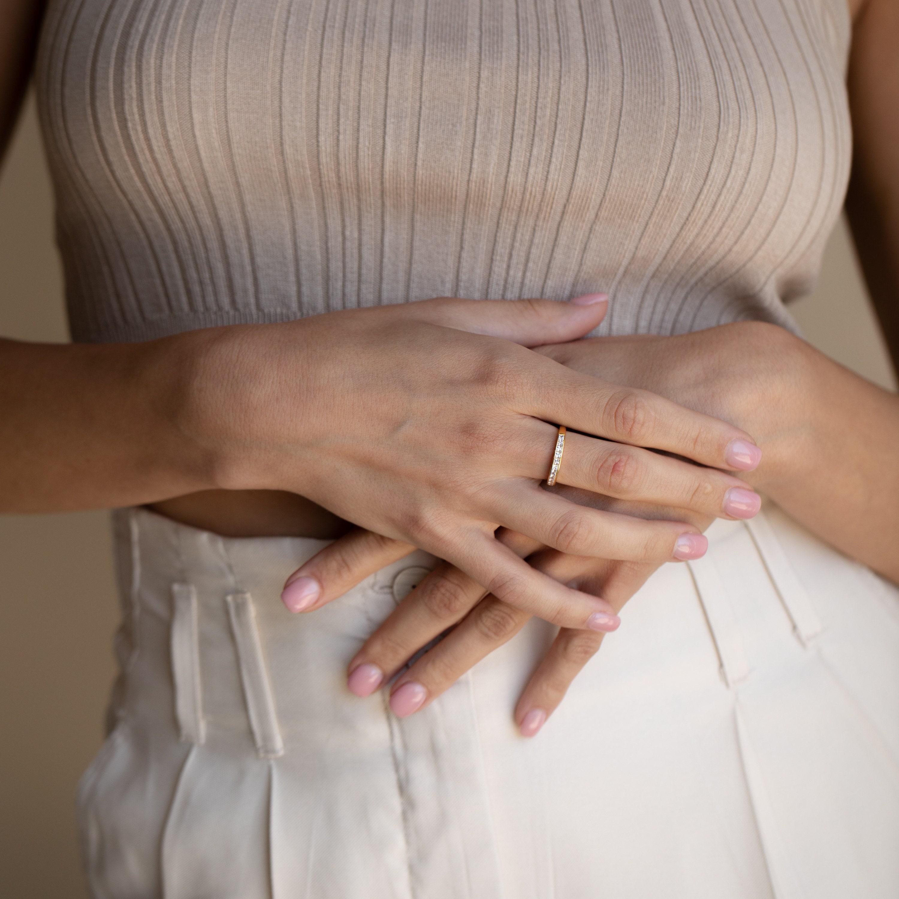 Minimalist Diamond Band Ring